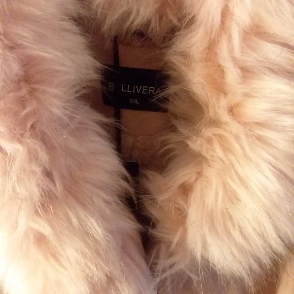 Pink Faux suede plus size jacket with faux fur - Picture 5 of 7